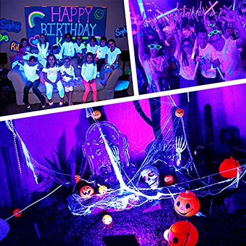 150W Black Lights for Glow Party Large Space,Blacklight(Luz Negra) with Plug and Switch 180°Metals Adjustable Bracket,IP66 Waterproof for Halloween, Birthday Party, Fluorescent Poster,Holiday.2 Pack