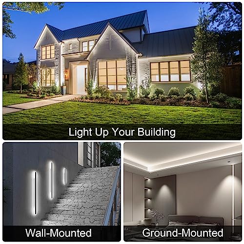 Outdoor Wall Washer Lights 2 Pack,36W 5000K Daylight White Wall Light,120V IP67 Waterproof 2ft Led Linear Wall Light Bar for Outdoor Indoor Building Sign, Hurches,Garden,Courtyards Lighting - size: 5000K 24Inch 2Pack