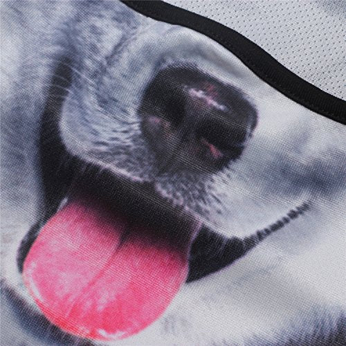 WTACTFUL 3D Animal Ears Balaclava, Breathable Face Mask for Halloween | Stand-Up Ears, Windproof Dustproof, Quick-Dry, No Fade Print, Soft, for Music Festivals Raves Ski Snowboard Moto Party - color: Husky Meb-02