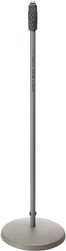 K&M - König & Meyer 26010.500.87 - Microphone Stand - Round Base Adjustable Height - Professional Grade - German Made - Gray