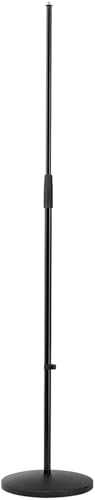 K&M - König & Meyer 26010.500.55 - Microphone Stand - Round Base Adjustable Height - Professional Grade - German Made - Black - color: Black, style: Standard Blk Clutch