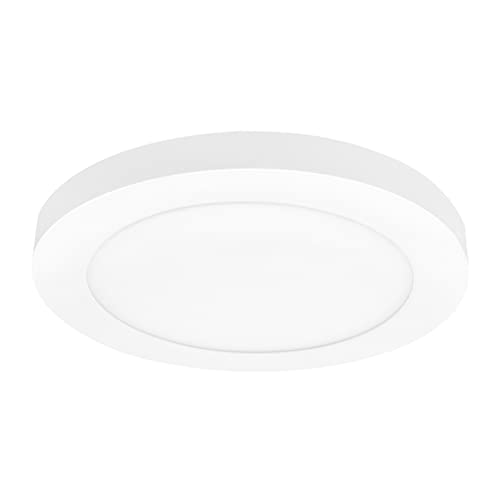 Maxxima 9 in. LED Flush Mount Ceiling Light Fixture, 1500 Lumens, 5 CCT | 2700K-5000K, Round Color Selectable Panel Light, Dimmable, Recessed Can or J-Box Install, Suitable for Shower - size: 9 Inch