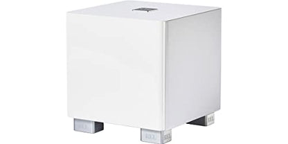 REL T/5x 8-Inch Powered Subwoofer – Compact Sealed Design with Class AB Amplifier, RCA Inputs, and Powerful Bass for HiFi Stereo Systems, Home Theater, and Surround Sound – High Gloss White Finish - color: High Gloss White
