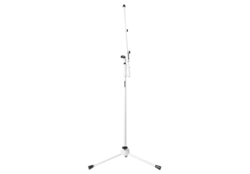 Tripod Mic Stand with Adjustable Height, Telescoping Boom, and Standard Twist Clutch, White (SH-TRIPODSTANDTBM-W)