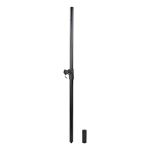 Sound Town 2-Pack Adjustable Height Subwoofer/Speaker Poles (35"-54") with M20 Threaded Lower End & 35mm Adaptor, 132 LB Load Capacity, Black (STSDA-ADM54B-PAIR) - size: Height-Adjustable (M20 & 35mm Adapters)