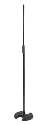 Hercules MS202B Quick Turn "H" Base Microphone Stand | Standard straight microphone stand with weighted round base and height adjustment