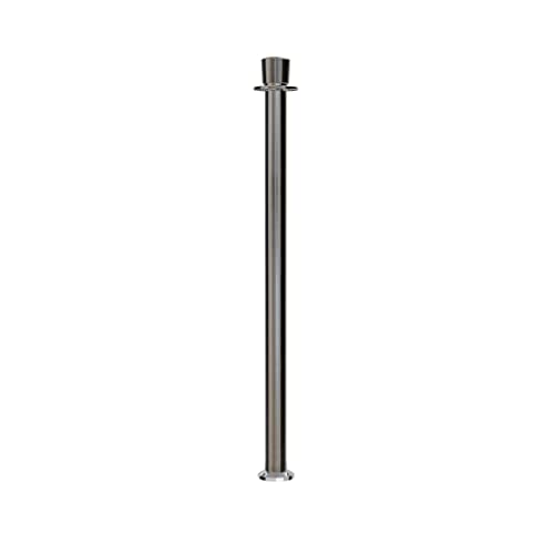 Montour Line CXLineF Post and Rope Stanchion, Fixed Base, (Satin Stainless Steel Post, Crown Top) - color: Crown Top, size: Satin Stainless Steel
