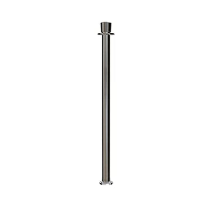 Montour Line CXLineF Post and Rope Stanchion, Fixed Base, (Satin Stainless Steel Post, Crown Top) - color: Crown Top, size: Satin Stainless Steel