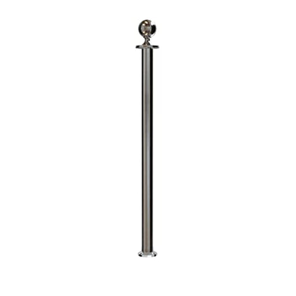Montour Line CXLineF Post and Rope Stanchion, Fixed Base, (Satin Stainless Steel Post, Ball Top) - color: Ball Top, size: Satin Stainless Steel