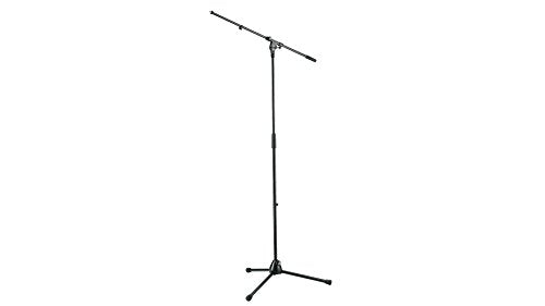 K&M König & Meyer 21020.500.55 Tripod Microphone Stand with Fixed Length Boom Arm | Professional Grade for All Musicians | Heavy Duty Folding Leg Base | German Made Black - color: Black 21020