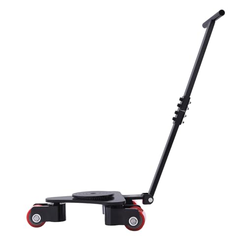 4409LBS Capacity Machine Skate Capacity, Heavy Duty Machinery Mover Dollies with 360° 3 Swivel Rollers and Handle, Machinery Mover for Warehouse and Workshop Black