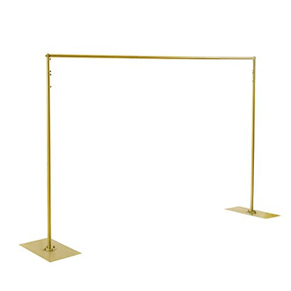 Professional Backdrop Stand Pipe Kit,10'x 10' Heavy Duty Adjustable Height Background Support System Curtain Frame Telescopic with Steel Base for Wedding Party Photography Show Display,Gold - size: 10FT x 10FT,Gold