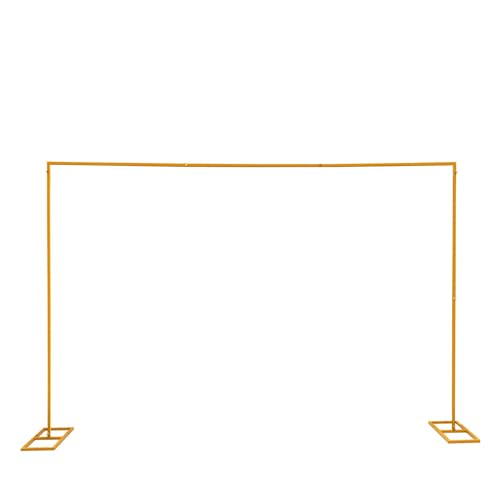 Backdrop Stand, Heavy Duty Metal Wedding Arch, 9.8x9.8FT Gold Balloon Arch Stand, Rectangular Background Decoration Frame with Stable Base for Wedding Ceremony, Anniversary, Indoor Outdoor Events - size: 10X10FT Gold