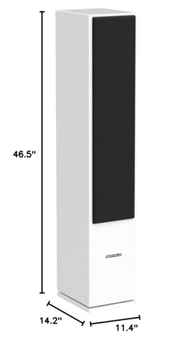 Rockville RockTower 64W Passive Tower Speaker, 4 Ohm, White, High-Fidelity Sound, Detachable Grille, 3-Way, 6.5", 500W, MDF, Perfect for Home Audio - color: White