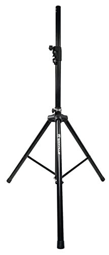 Rockville RVSS4A Black DJ PA Tripod Speaker Stand, Hydraulic Air Auto Lift | Auto Lowering, 154 lbs Capacity, 42 to 79" Height, Hand-Clutch, Steel and Aluminum, Lightweight, Anti-Rotation Pole