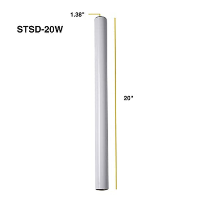 Sound Town 2-Pack 20” Subwoofer Mounting Poles, Compatible with 35mm Mount,110 LB Load Capacity,White (STSD-20W-PAIR) - size: 20", 35mm Mount, White