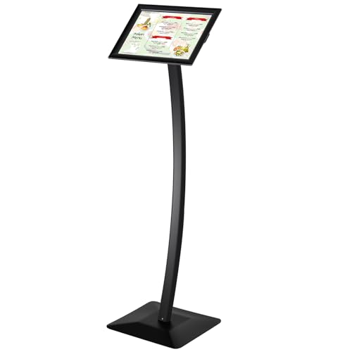 Yaocom Aluminum Floor Sign Stand Poster Holder, Black - color: Black, size: 8.5 x 11 Inches