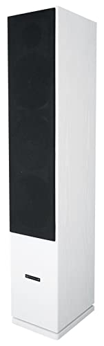 Rockville RockTower 64W Passive Tower Speaker, 4 Ohm, White, High-Fidelity Sound, Detachable Grille, 3-Way, 6.5", 500W, MDF, Perfect for Home Audio - color: White