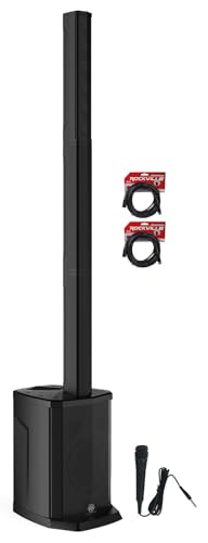 Audiosavings Bundle: (3) Gemini WPX-2000 1200 Watt DJ/PA Powered Line Array Speaker w/ 8" Subwoofer+Mic Bundle with (2) Rockville RCXFM20E-B 20 Foot Female to Male XLR Mic Cable (5 Items)