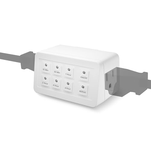 BN-LINK Indoor Countdown Timer with Repeat Function, 2-Outlets, 3-Prong | Digital Timer for Electrical Outlets, Heavy Duty Accurate Compact Size for Appliance, 15A/1875W 1⁄2 HP ETL Listed - style: 2 Outlets Countdown Timer