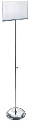 Azar Displays 300845 11-Inch by 8.5-Inch Clear Acrylic Sign Holder with Metal Pedestal Stand - size: 11 in W x 8.5 in H