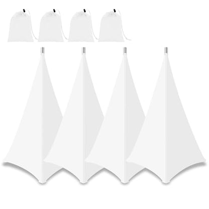 Speaker Stand Cover-Speaker Cloth with 360 Degree Cover, Speaker Tripod Scrim Cover for Speaker/Lighting with Free Travel Bag, 4 Pack White - color: white, size: 4-pack
