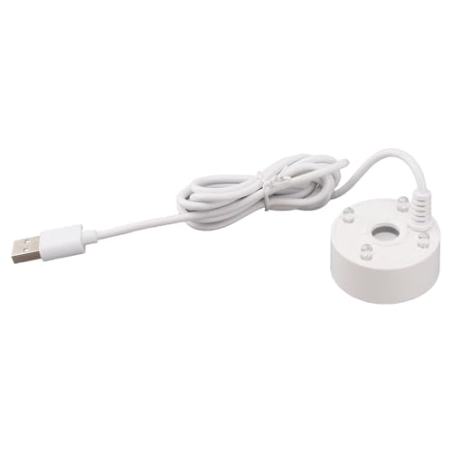 Mini Fog Machine, Mist Maker Fogger Mist Maker USB Colorful LED Lights Mist Maker for Fish Tanks, Vases and Rockery Decoration (White) - color: White
