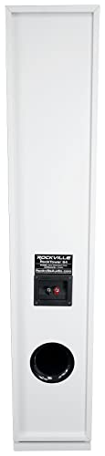 Rockville RockTower 64W Passive Tower Speaker, 4 Ohm, White, High-Fidelity Sound, Detachable Grille, 3-Way, 6.5", 500W, MDF, Perfect for Home Audio - color: White