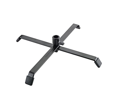 K&M Konig & Meyer 17720.000.55 Foldable Floor Stand For Spot Flood/PAR Lights | Cross Brace Legs | Stable Non-Slip Feet | Base Folds Flat For Easy Storage/Travel | German Made | Black