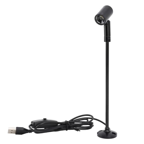 Garosa USB Powered LED Spotlight for Display Cabinet Showroom Gallery - Adjustable Standing Spotlight with Heat Dissipation White Light Modern Design - color: Black, size: White Light