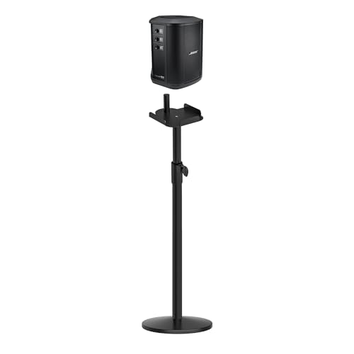 Speaker Stand for Bose S1 Pro/Plus,Height Adjustable Stand from 22.63" to 36.22",Mold Cast Solid Base Floor Stand for Bose S1 Pro+(Stand only)