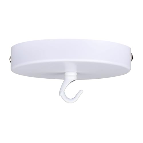 Helunsi Ceiling Canopy Kit, White Chandelier Pendant Light Canopy Kit, 4-3/4 Inch Ceiling Light Cover Plate with DIY Lamp Hook, Hanging Lamp Fixture Plate Base - Rated 20lbs - color: White