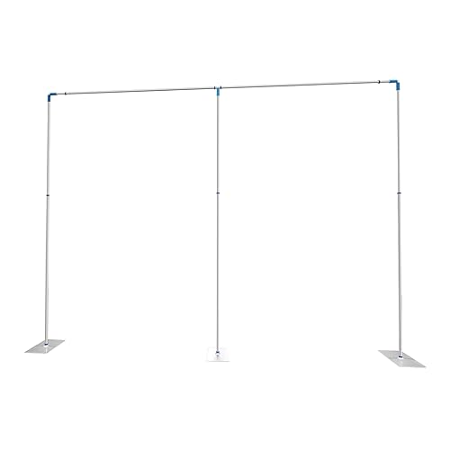 Adjustable Curved Pipe and Drape Backdrop Support Kit w/Weighted Steel Base Telescopic Pole Pipe Drape Balloon Column Arch Curtain Frame Set Design for Ceremony Birthday Party (10ft*20ft)