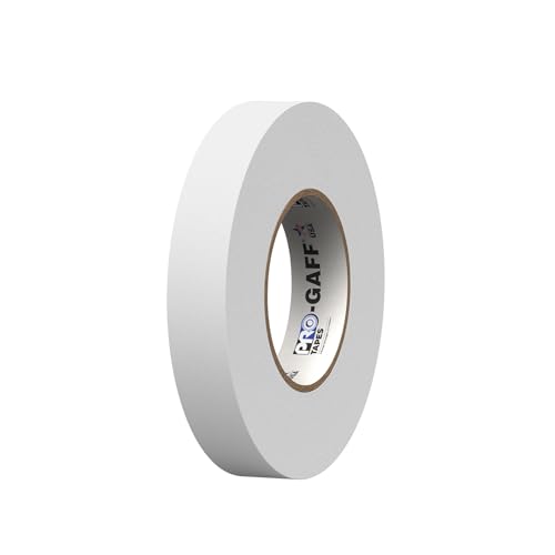 1" Pro Gaff Gaffers Tape 55 yards length white matte. Premium Heavy-Duty Gaffers Tape trusted by professional Gaffers. Made in the USA. Holds Tight, Easy to remove. (Pack of 48)