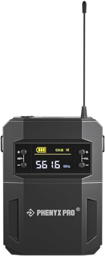 Phenyx Pro UHF Bodypack Transmitter with XLR Jack PWB-4200 | 3-Pin XLR Jack, 30 Selectable Frequencies, Bodypack Transmitter, PTU-52/PTU-5200/PTU-4200 Compatible