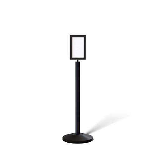 CCW 7 X 11" Vertical Pedestal Floor Sign Frame, Black Powder Coated Steel - color: Black Powder Coated Steel, size: 7 x 11 Inch Vertical