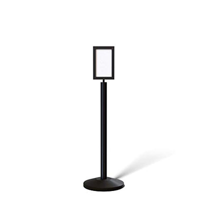 CCW 7 X 11" Vertical Pedestal Floor Sign Frame, Black Powder Coated Steel - color: Black Powder Coated Steel, size: 7 x 11 Inch Vertical