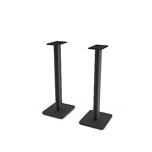 Kanto SP26PL Black Metal Speaker Stand (26 inches) - Universal Fit, Hidden Cables, Rotating Top Plate, Carpet & Hardwood Feet, ¼’-20 Mounting, Pair - color: Black, size: 26 inches