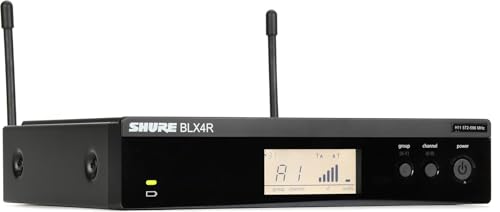 Shure BLX4R Rack-Mount Wireless Receiver H11 Band (572–596 MHz) – BLX Series Single-Channel Receiver with QuickScan, XLR & 1/4" Outputs, LCD Display, Up to 300 ft Range - style: Rack Mount