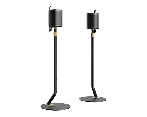 FITUEYES Universal Speaker Stand Pair, with Height Adjustable, Black,1 Pair - color: Black
