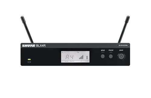 Shure BLX14R/SM35 Rack-Mount Headset Audio System H9 Band (512–542 MHz) – BLX4R Receiver, BLX1 Bodypack & SM35 Cardioid Headworn Mic, Up to 14 Hr Battery, 300 ft Range - style: H9 Band (512-542 MHz)