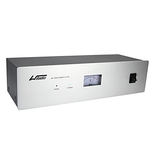WAudio AC Noise Power Conditioner - Mains Purifier Audio Video Noise Filter Surge Protector with US Standard Sockets (Silver) - color: Silver