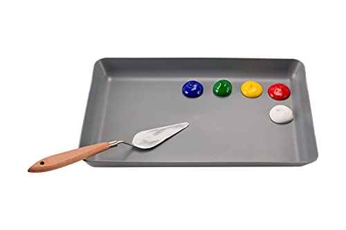 Soho Urban Artist Neutral Gray Artist Paint Palette - Small Butcher Tray Easy Clean Up Palette for Acrylics, No Stains and Paint Peels Off Once Dried - 8" x 12" x 1" - size: 12" x 8" x 1"