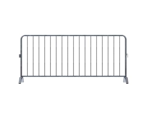 Safety Rail Co. Crowd Control Barrier — Galvanized, 8 ft Includes Bridge Feet — Made in USA