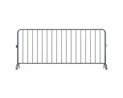 Safety Rail Co. Crowd Control Barrier — Galvanized, 8 ft Includes Bridge Feet — Made in USA