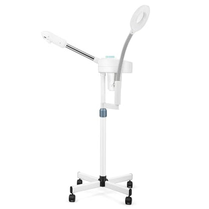 Artist hand Professional Facial Steamer with 5X LED Magnifying Lamp 2 in 1 | Esthetician Face Steamer for Facial Deep Cleansing, Facial Machine Fast Heat Moisturizing for Beauty Salon Spa Home Use - size: White Hot Only & Magnifire Lamp