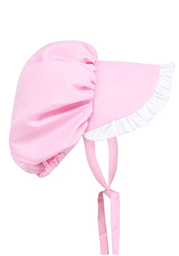 Colonial Bonnet Victorian Hat Sun Cap for Women Tea Party Headwear Rtro Renaissance Costumes - color: Pink