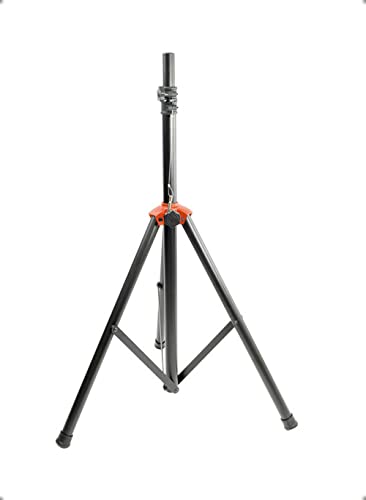VOYZ Aluminum Tripod Stand for Speaker - Made with Heavy Duty Durable Lightweight Metal - Adjustable Height 38" to 74" - Safety PIN and Screw Locks - 150 lbs Capacity - Metal Brace (VZ-636)