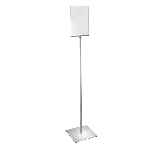 Azar Displays 300863 8.5" W x 11" H Double-Sided Frame Sign Holder Stand - with Non-Adjustable Pole, Sign Stand with Base - Indoor & Outdoor Sign Holder for Hotels, Restaurants Poster Holder