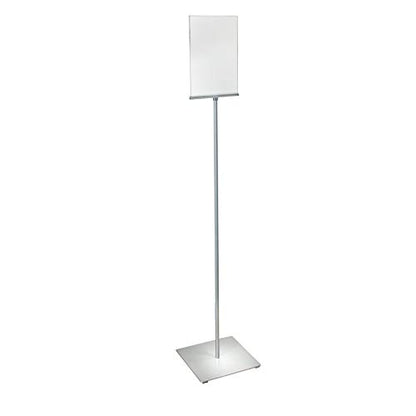 Azar Displays 300863 8.5" W x 11" H Double-Sided Frame Sign Holder Stand - with Non-Adjustable Pole, Sign Stand with Base - Indoor & Outdoor Sign Holder for Hotels, Restaurants Poster Holder